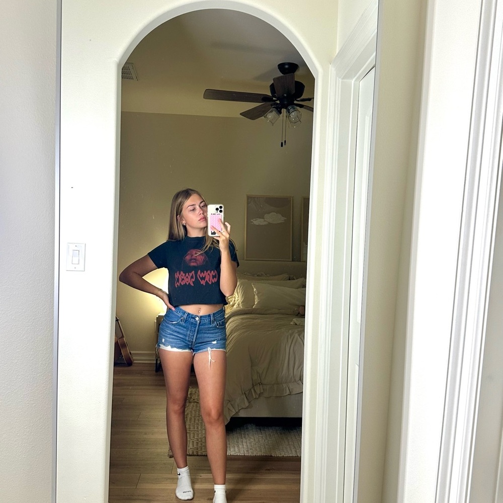 Brandy Melville Black and red crop top